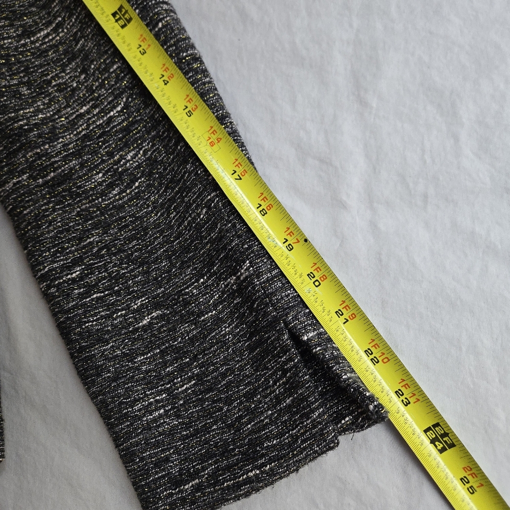 Gap Women's XL Grey Boucle & Gold Metallic Cropped Zip Up Jacket - Picture 6 of 11